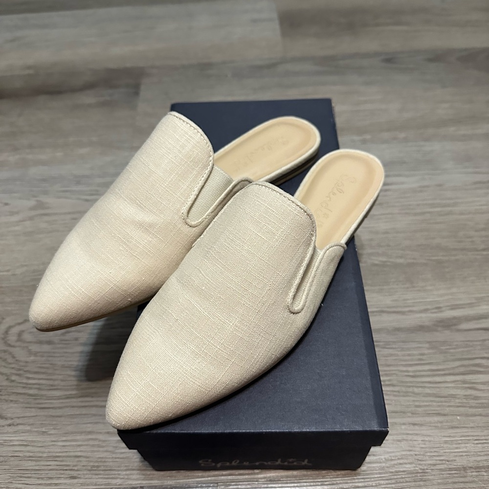 Linen mules, by Splendid